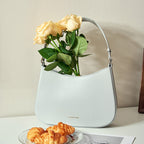 Women’s Leather Shoulder Bag with Magnetic Closure