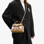 Women’s Epsom Mosaic Pixel Doll Top Handle Bag In Silver Hardware