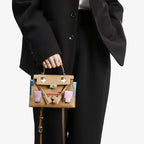 Women’s Epsom Mosaic Pixel Doll Top Handle Bag In Silver Hardware