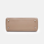 Women’s Full Grain Leather Top Handle Bag in Silver Hardware