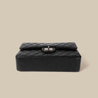 Women’s Quilted Leather Flap Lock Clasp Crossbody Shoulder Chain Bags In Black
