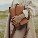 Women’s Split Leather Flap Crossbody Shoulder Handbag