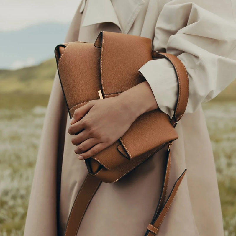 Women’s Split Leather Flap Crossbody Shoulder Handbag