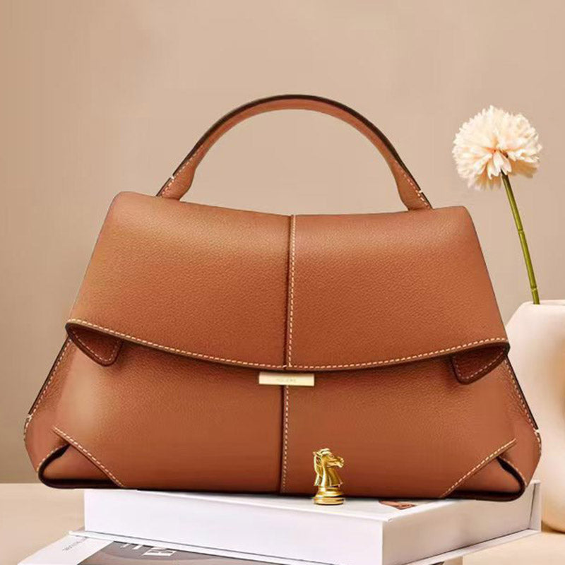 Women’s Split Leather Flap Crossbody Shoulder Handbag