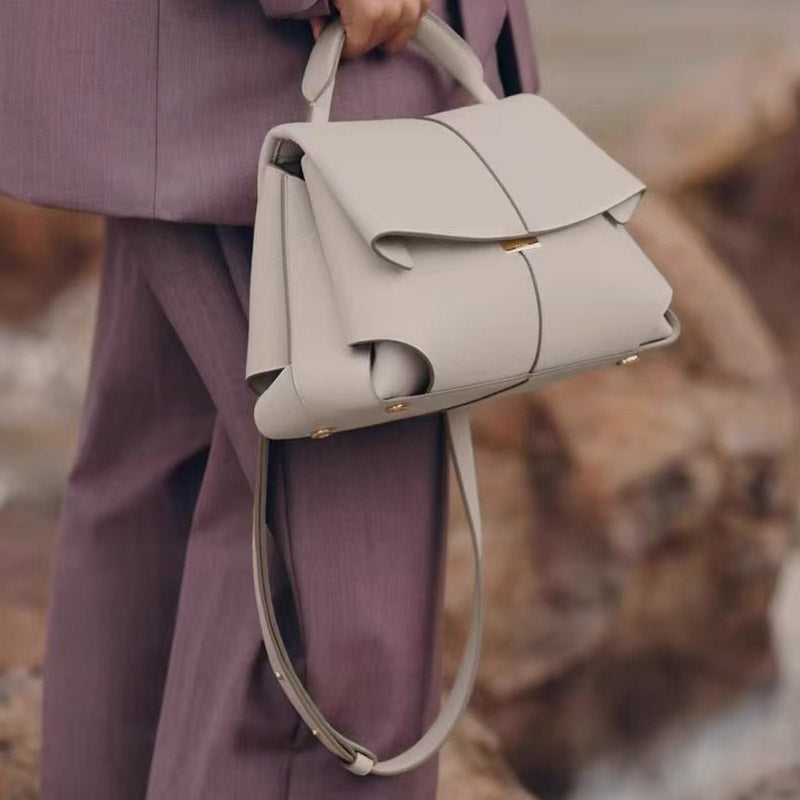 Women’s Split Leather Flap Crossbody Shoulder Handbag