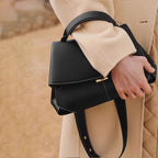 Women’s Split Leather Flap Crossbody Shoulder Handbag