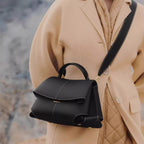 Women’s Split Leather Flap Crossbody Shoulder Handbag