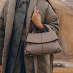 Women’s Split Leather Flap Crossbody Shoulder Handbag