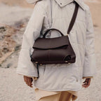 Women’s Split Leather Flap Crossbody Shoulder Handbag