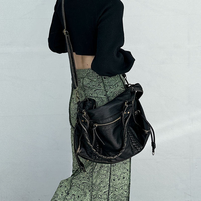 Women’s Vintage Antique Bronze PU Material Crossbody Hobo Bag