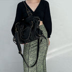 Women’s Vintage Antique Bronze PU Material Crossbody Hobo Bag