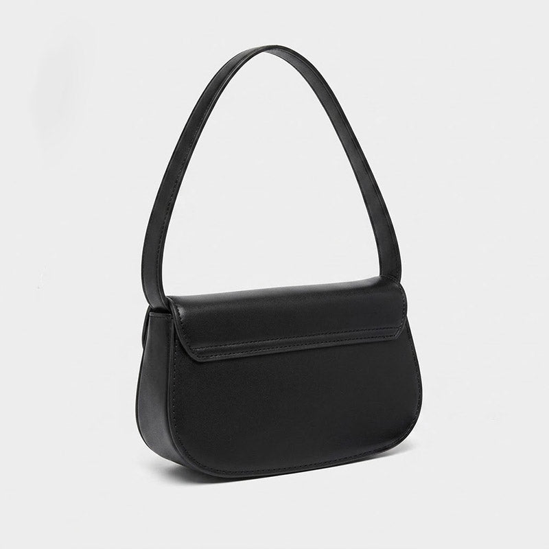Women’s Letter D Genuine Leather Baguette Shoulder Bags