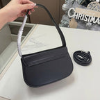 Women’s Letter D Genuine Leather Baguette Shoulder Bags