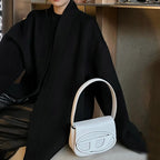 Women’s Letter D Genuine Leather Baguette Shoulder Bags