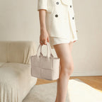 Women’s Woven Crossbody Shoulder Tote Bags in Genuine Leather