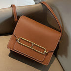 Women’s Genuine Leather Pig Nose Lock Buckle Crossbody Bag