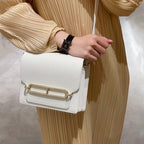 Women’s Genuine Leather Pig Nose Lock Buckle Crossbody Bag