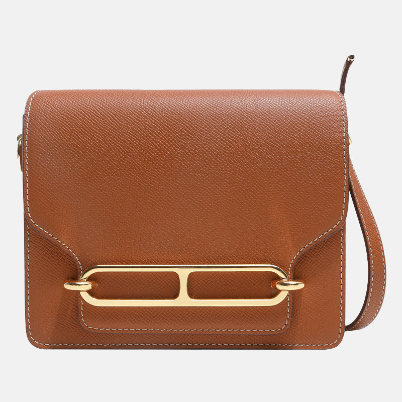 Women’s Genuine Leather Pig Nose Lock Buckle Crossbody Bag