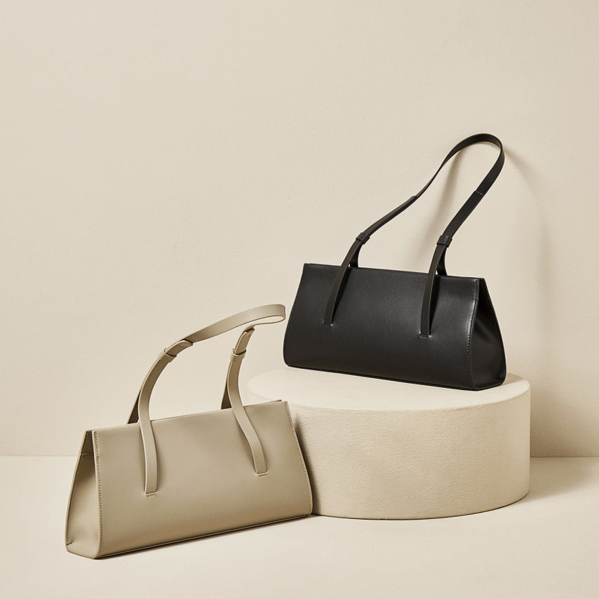 Women’s Genuine Leather Shoulder Baguette Bag