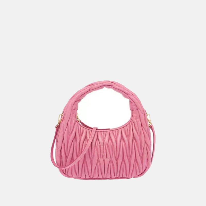 Women’s Quilted Zipper Hobo Shoulder Handbags in Lambskin Leather