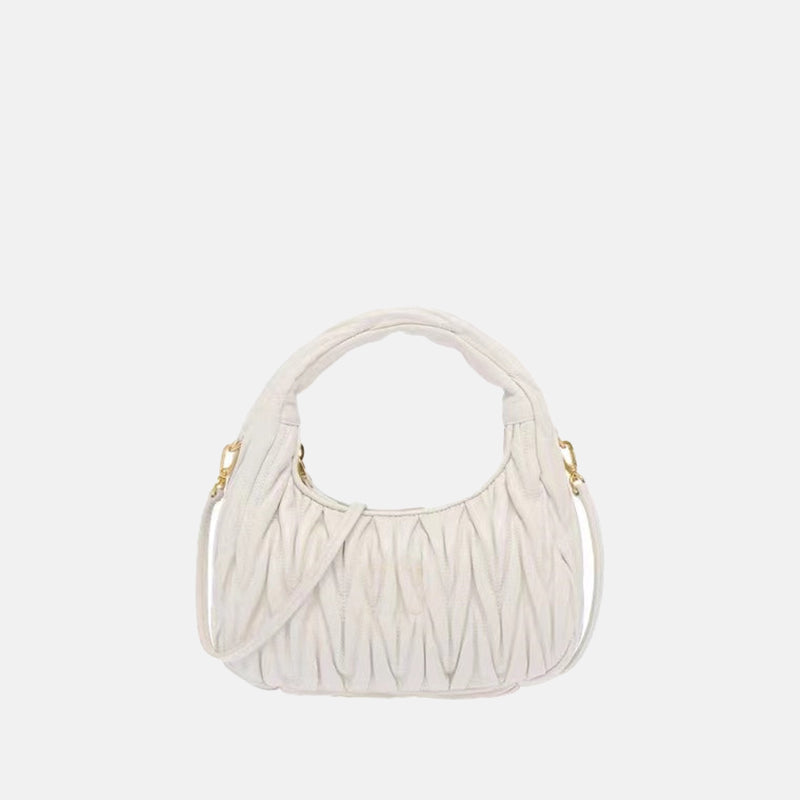Women’s Quilted Zipper Hobo Shoulder Handbags in Lambskin Leather