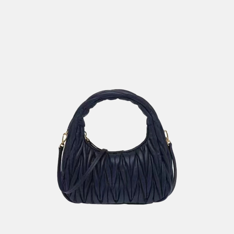Women’s Quilted Zipper Hobo Shoulder Handbags in Lambskin Leather