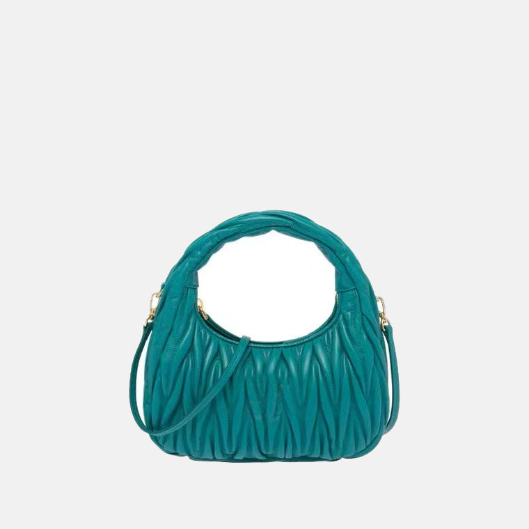Women’s Quilted Zipper Hobo Shoulder Handbags in Lambskin Leather