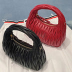Women’s Quilted Zipper Hobo Shoulder Handbags in Lambskin Leather