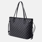 Women’s Black Checkerboard Large Tote Bags with Purse