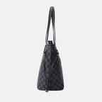 Women’s Black Checkerboard Large Tote Bags with Purse