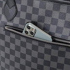 Women’s Black Checkerboard Large Tote Bags with Purse