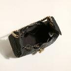 Women’s Quilted Canvas Chain Hobo Bag In Gold Hardware