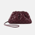 Women’s Minimalist Woven Pleated Cloud Shaped Crossbody Clutch Bag