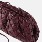 Women’s Minimalist Woven Pleated Cloud Shaped Crossbody Clutch Bag
