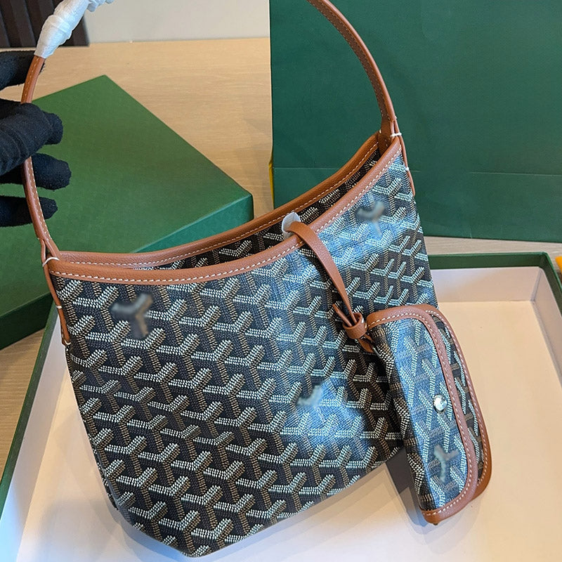 Women’s Canvas Leather Trim Mini Hobo Bag