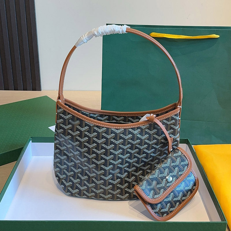 Women’s Canvas Leather Trim Mini Hobo Bag