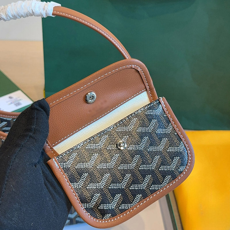 Women’s Canvas Leather Trim Mini Hobo Bag
