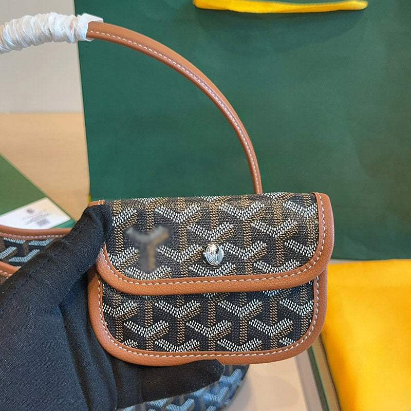 Women’s Canvas Leather Trim Mini Hobo Bag