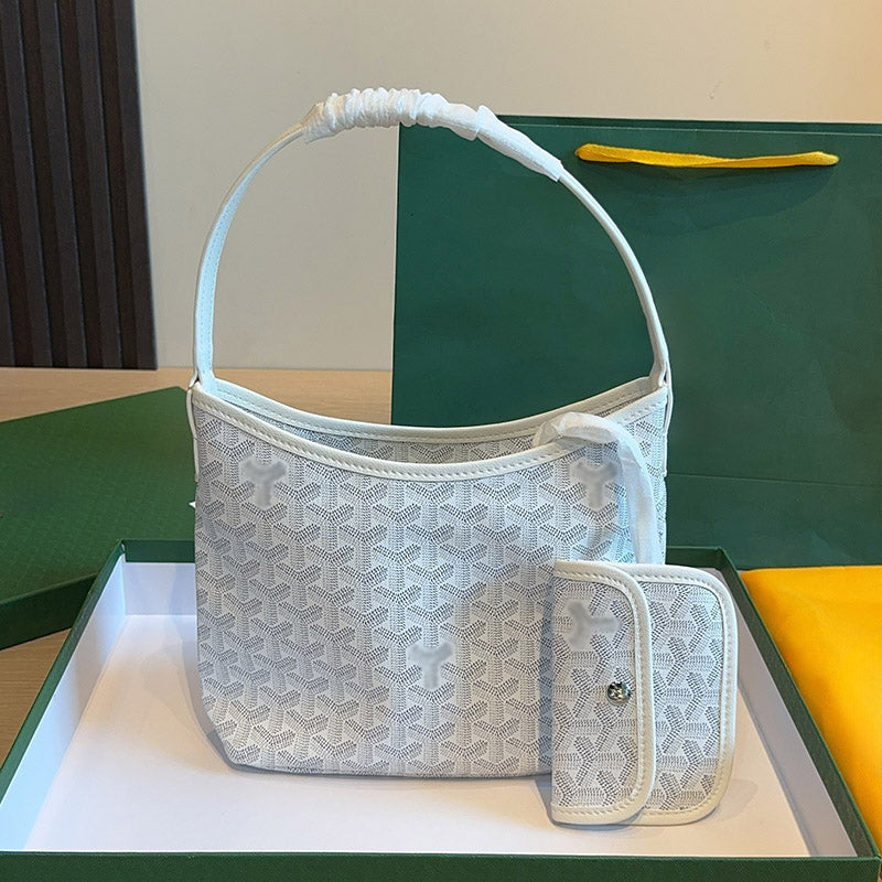 Women’s Canvas Leather Trim Mini Hobo Bag