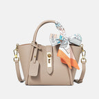 Women’s Minimalist Genuine Leather Lock Crossbody Tote Bag