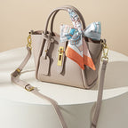 Women’s Minimalist Genuine Leather Lock Crossbody Tote Bag