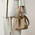 Women’s Genuine Leather Shoulder Bucket Handbag