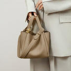 Women’s Genuine Leather Shoulder Bucket Handbag