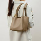 Women’s Genuine Leather Shoulder Bucket Handbag
