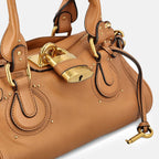 Women’s Vegan Leather Studs Boston Handbag with Large Lock
