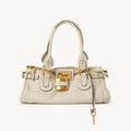 Women’s Vegan Leather Studs Boston Handbag with Large Lock