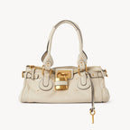Women’s Vegan Leather Studs Boston Handbag with Large Lock