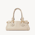 Women’s Vegan Leather Studs Boston Handbag with Large Lock