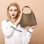 Women’s Genuine Leather Minimalist Shoulder Bucket Bag