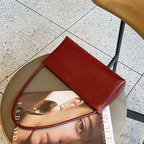 Women’s Minimalist Genuine Leather Baguette Bag
